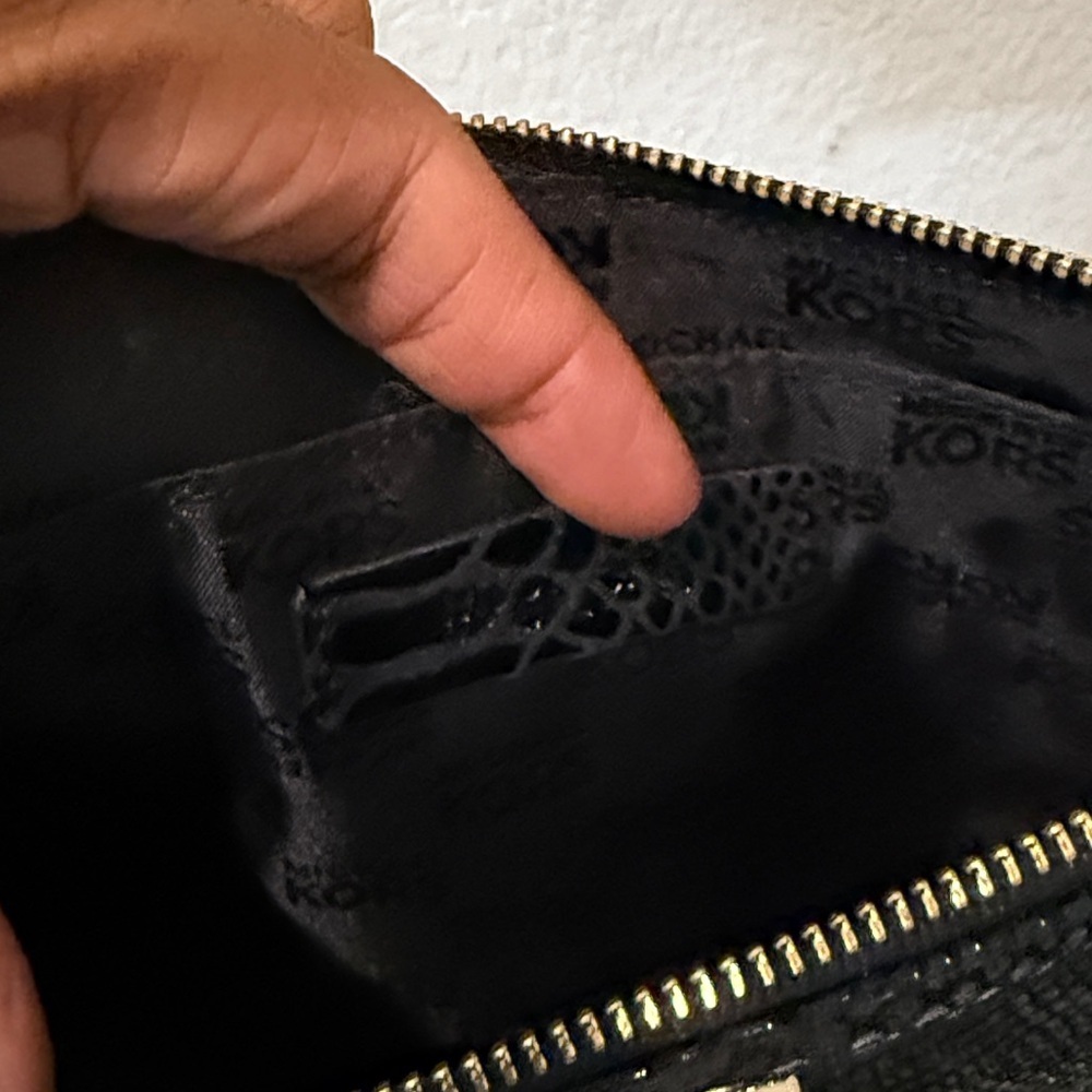 Michael Kors Black Snakeskin Wristlet - Picture 9 of 11